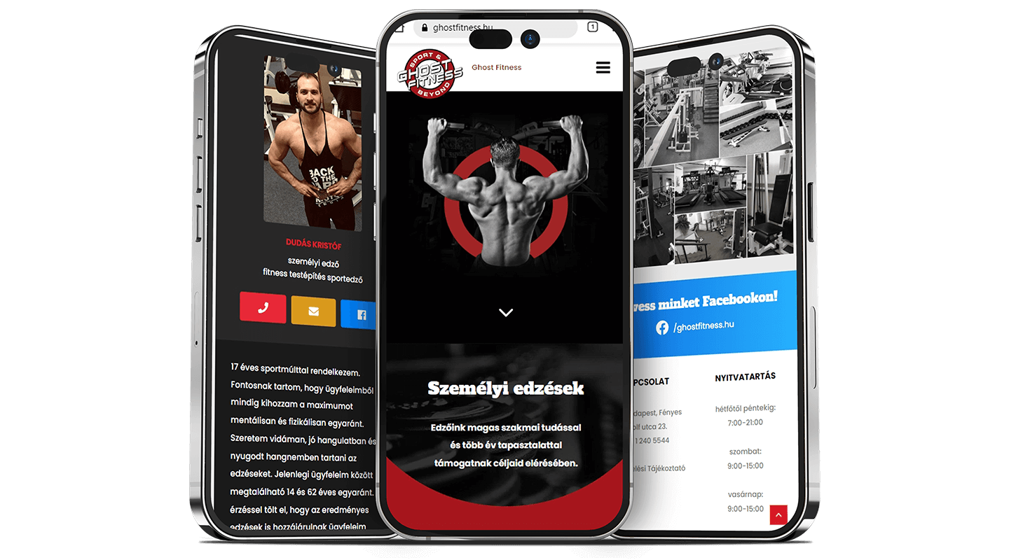 Ghostfitness WordPress weboldal referencia